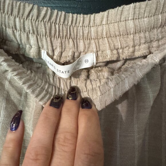 NWT Womens Altard State Wide Leg Linen Blend Drawstring Pants Cream White Medium - Picture 3 of 5